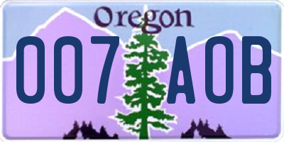 OR license plate 007AOB