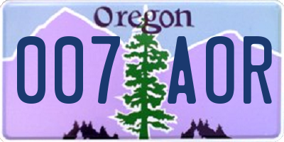 OR license plate 007AOR