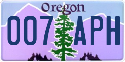 OR license plate 007APH