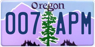 OR license plate 007APM