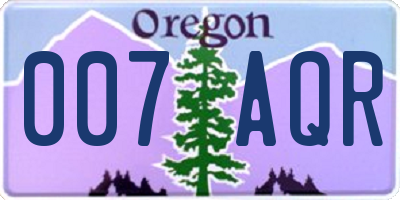 OR license plate 007AQR