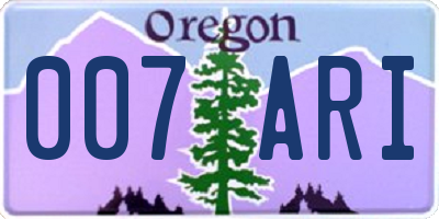 OR license plate 007ARI
