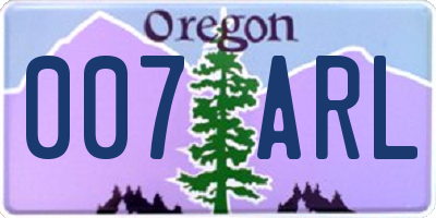 OR license plate 007ARL