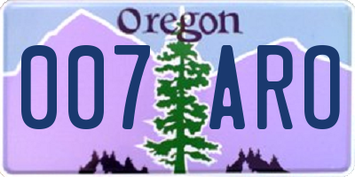 OR license plate 007ARO