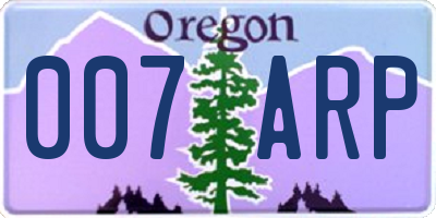 OR license plate 007ARP