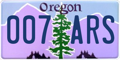 OR license plate 007ARS
