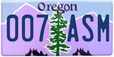 OR license plate 007ASM