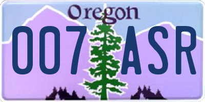 OR license plate 007ASR