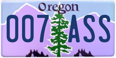 OR license plate 007ASS