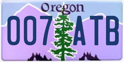 OR license plate 007ATB