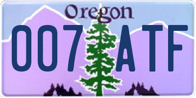 OR license plate 007ATF