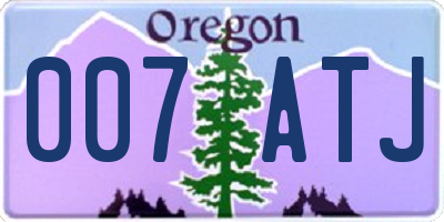 OR license plate 007ATJ