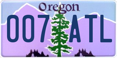 OR license plate 007ATL