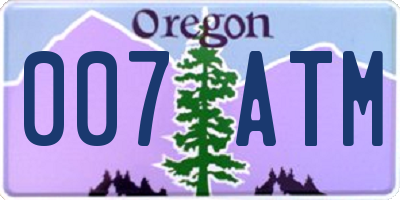 OR license plate 007ATM