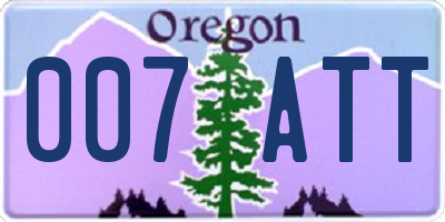 OR license plate 007ATT