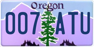 OR license plate 007ATU