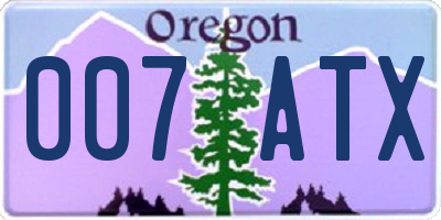 OR license plate 007ATX