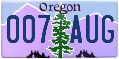 OR license plate 007AUG