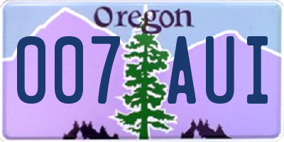 OR license plate 007AUI
