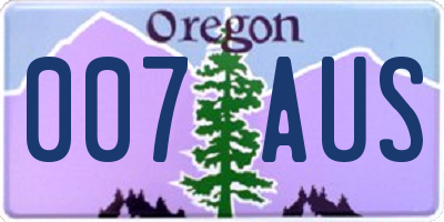 OR license plate 007AUS