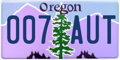 OR license plate 007AUT