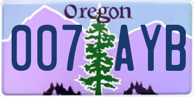 OR license plate 007AYB