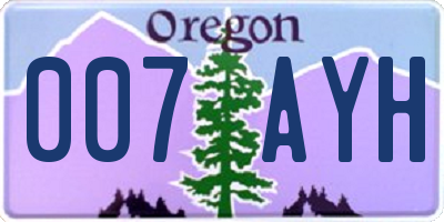 OR license plate 007AYH