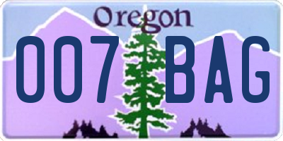 OR license plate 007BAG