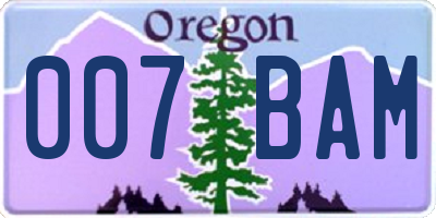OR license plate 007BAM
