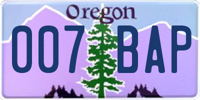 OR license plate 007BAP