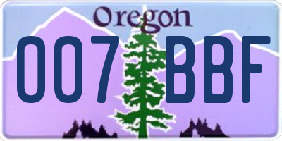 OR license plate 007BBF