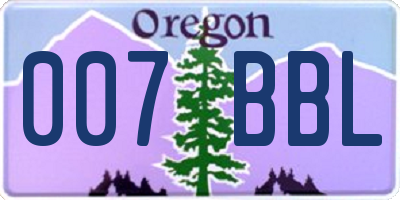 OR license plate 007BBL