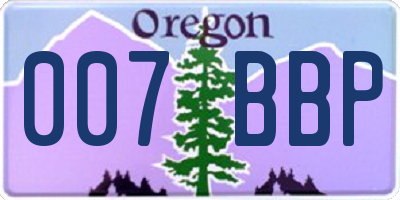 OR license plate 007BBP