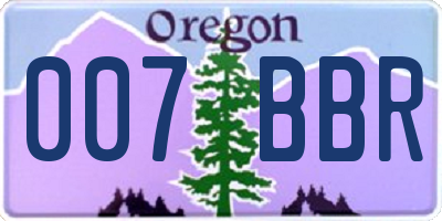 OR license plate 007BBR