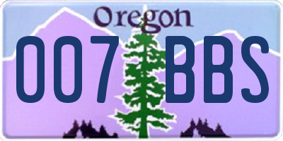 OR license plate 007BBS