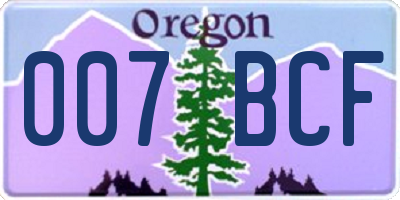 OR license plate 007BCF