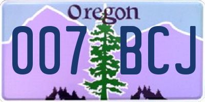 OR license plate 007BCJ