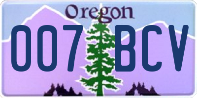 OR license plate 007BCV