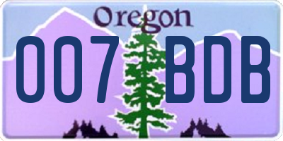 OR license plate 007BDB