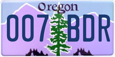 OR license plate 007BDR