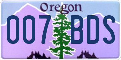 OR license plate 007BDS
