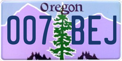 OR license plate 007BEJ