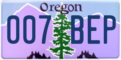 OR license plate 007BEP