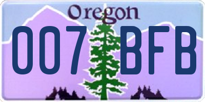 OR license plate 007BFB