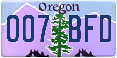 OR license plate 007BFD