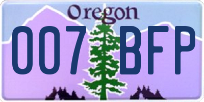 OR license plate 007BFP