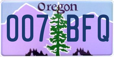 OR license plate 007BFQ