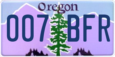 OR license plate 007BFR