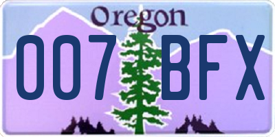 OR license plate 007BFX