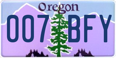 OR license plate 007BFY